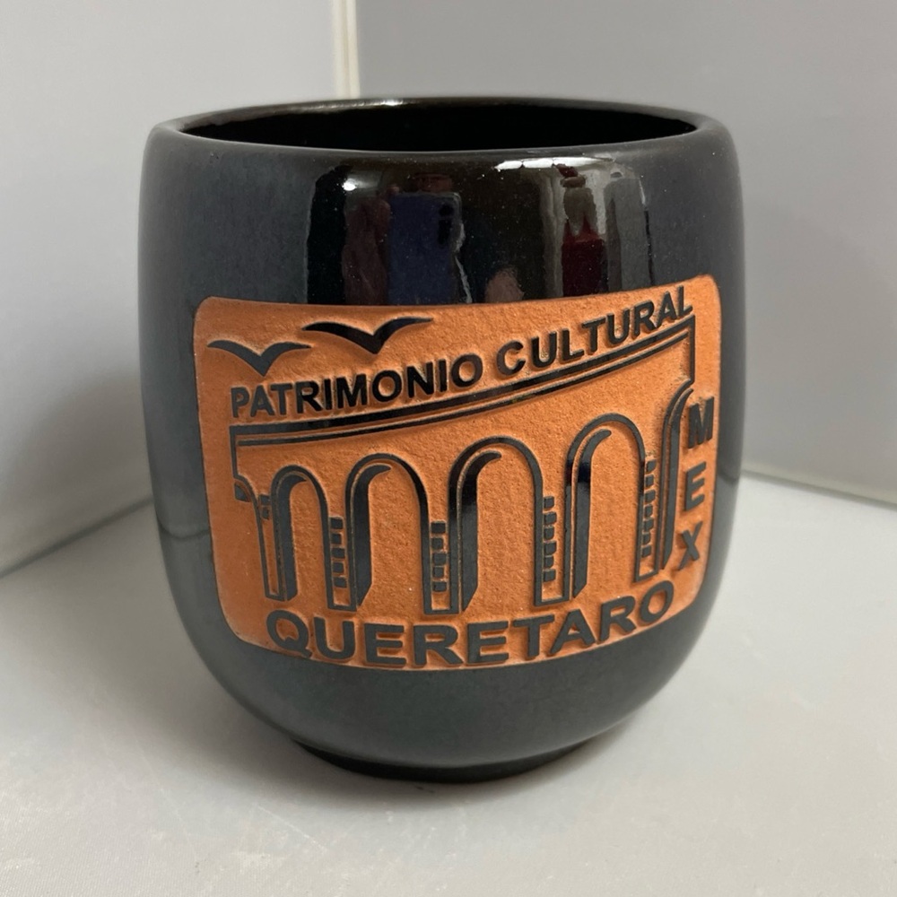 Patrimonio‎ Cultural Queretaro Mexico Redware Glazed Coffee Mug